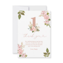 Pink Floral Kleine Miss 1. Geburtstag