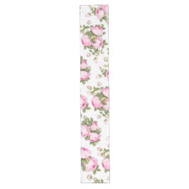 Pink Floral Long Table Runner Großer Tischläufer