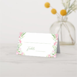 Pink Floral Lush Greenery Bridal Shower Wedding Platzkarte