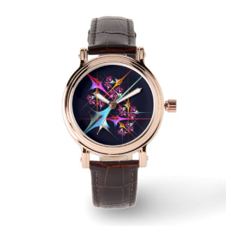 Pink Floral Modernes Abstraktes Kunstfarbmuster #0 Armbanduhr