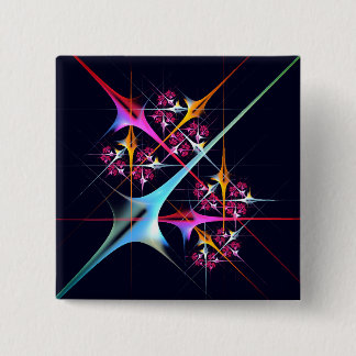 Pink Floral Modernes Abstraktes Kunstfarbmuster #0 Button
