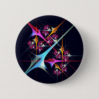 Pink Floral Modernes Abstraktes Kunstfarbmuster #0 Button
