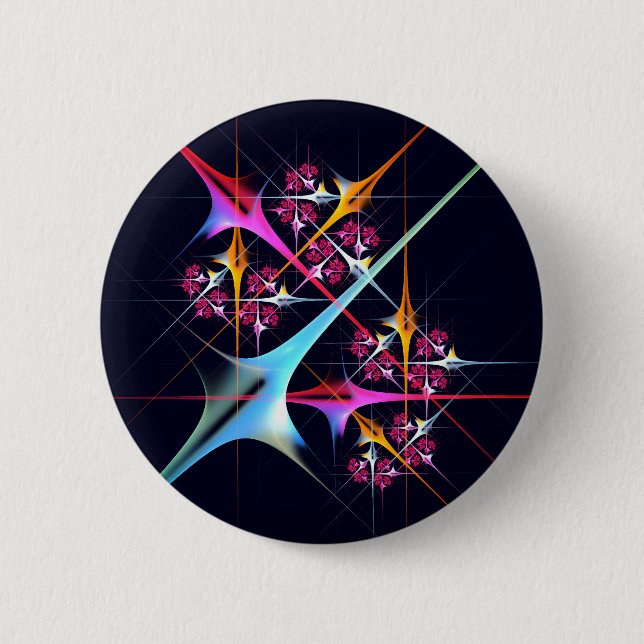 Pink Floral Modernes Abstraktes Kunstfarbmuster #0 Button (Vorderseite)