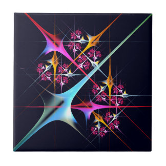 Pink Floral Modernes Abstraktes Kunstfarbmuster #0 Fliese