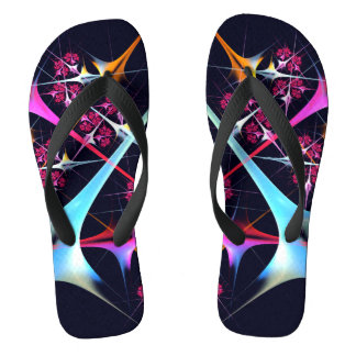 Pink Floral Modernes Abstraktes Kunstfarbmuster #0 Flip Flops