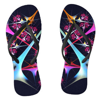 Pink Floral Modernes Abstraktes Kunstfarbmuster #0 Flip Flops