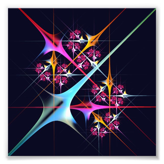 Pink Floral Modernes Abstraktes Kunstfarbmuster #0 Fotodruck (Vorne)