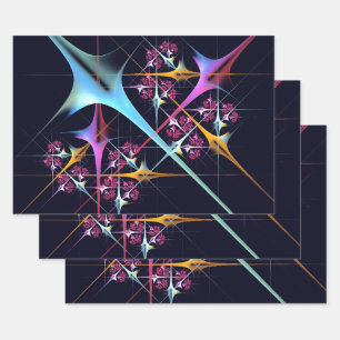 Pink Floral Modernes Abstraktes Kunstfarbmuster #0 Geschenkpapier Set