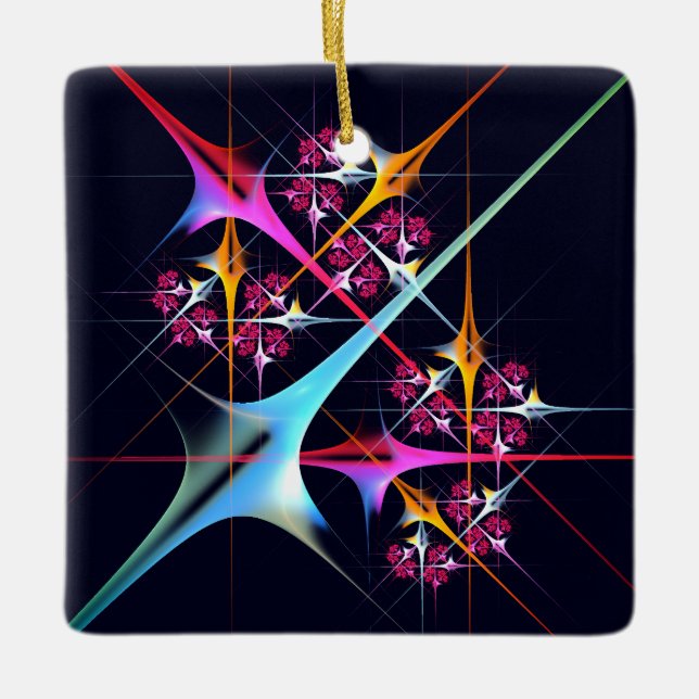 Pink Floral Modernes Abstraktes Kunstfarbmuster #0 Keramikornament (Vorderseite)