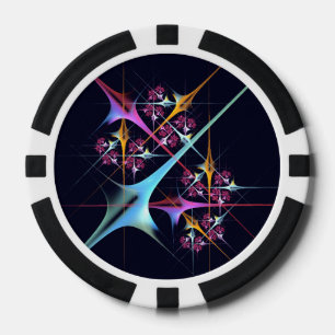 Pink Floral Modernes Abstraktes Kunstfarbmuster #0 Pokerchips