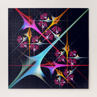 Pink Floral Modernes Abstraktes Kunstfarbmuster #0 Puzzle