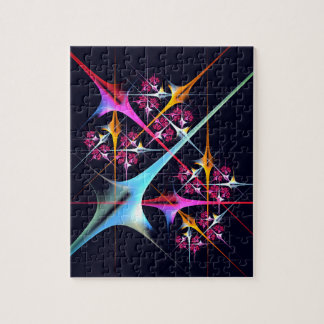 Pink Floral Modernes Abstraktes Kunstfarbmuster #0 Puzzle