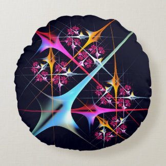 Pink Floral Modernes Abstraktes Kunstfarbmuster #0 Rundes Kissen