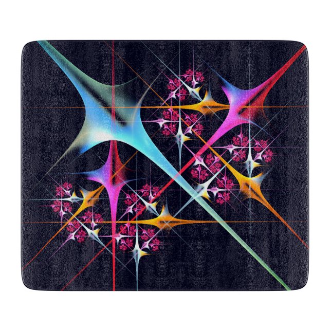 Pink Floral Modernes Abstraktes Kunstfarbmuster #0 Schneidebrett (Vorderseite)