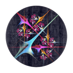 Pink Floral Modernes Abstraktes Kunstfarbmuster #0 Schneidebrett