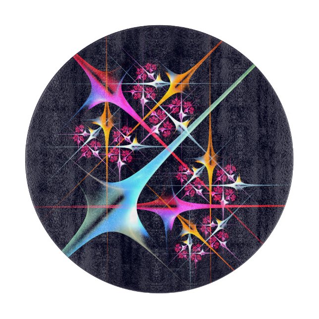 Pink Floral Modernes Abstraktes Kunstfarbmuster #0 Schneidebrett (Vorderseite)