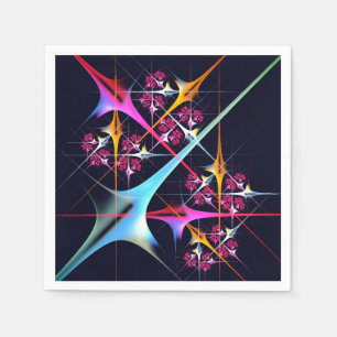 Pink Floral Modernes Abstraktes Kunstfarbmuster #0 Serviette