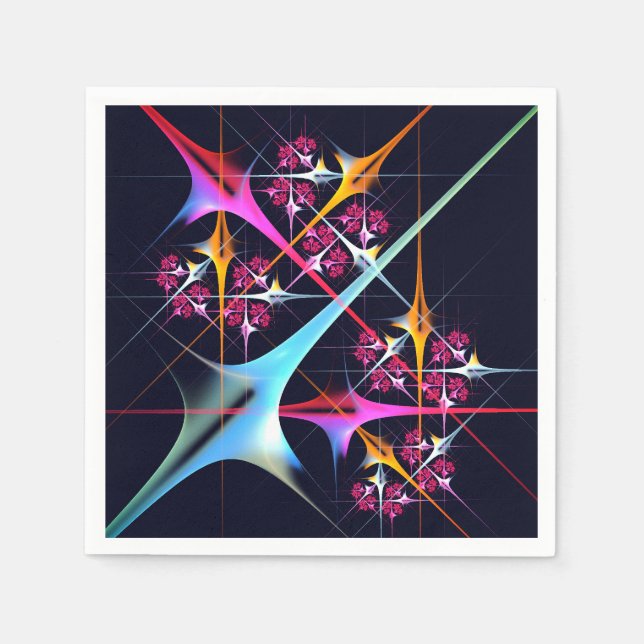 Pink Floral Modernes Abstraktes Kunstfarbmuster #0 Serviette (Vorderseite)