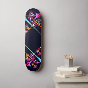Pink Floral Modernes Abstraktes Kunstfarbmuster #0 Skateboard