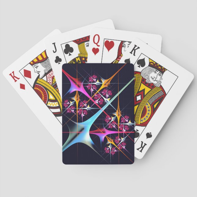 Pink Floral Modernes Abstraktes Kunstfarbmuster #0 Spielkarten (Rückseite)