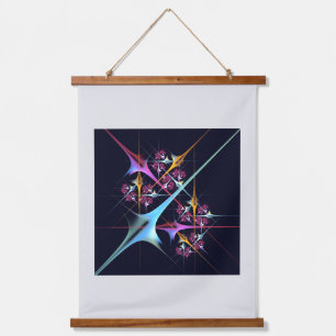 Pink Floral Modernes Abstraktes Kunstfarbmuster #0 Wandteppich Mit Holzrahmen