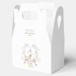 Pink Floral Monogram Peter the Rabbit Baby Shooter Geschenkschachtel