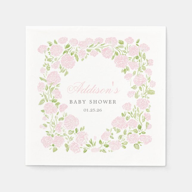 Pink Floral Napkins Serviette (Vorderseite)