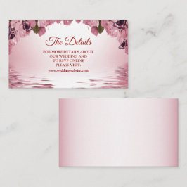 Pink Floral Nature Butterfly Wedding Detail Begleitkarte