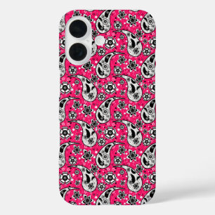 Pink Floral Paisley Design iPhone 16 Hülle