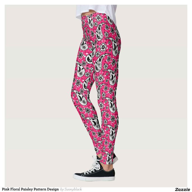 Pink Floral Paisley Design Leggings (Von Creator hochgeladen)