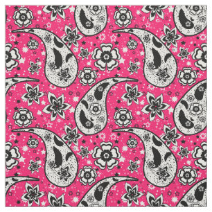 Pink Floral Paisley Design Stoff