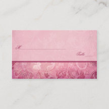 Pink Floral Paisley Placecards
