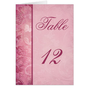 Pink Floral Paisley Tischnummer Card