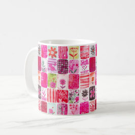 Pink Floral Patchwork Kaffeetasse