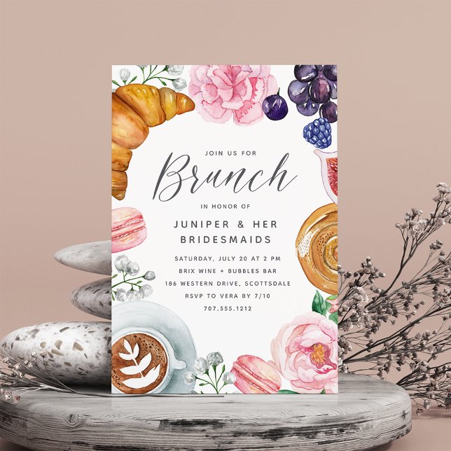 Pink Floral Peony Bridesmaids Brunch Einladung (Von Creator hochgeladen)