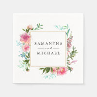 Pink Floral Peony Personalisiert DIY Wedding