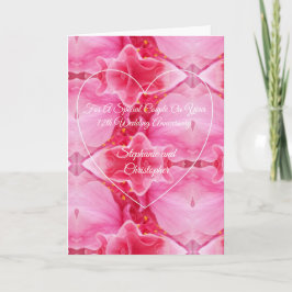 Pink Floral Personalisiert 12. Hochzeitstag Karte