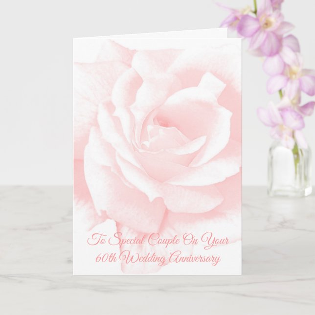 Pink Floral Personalisiert 60. Hochzeitstag Karte (Orchidee)