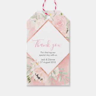 Pink floral personalisiert Vielen Dank für Ihre Un Geschenkanhänger