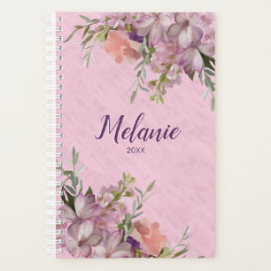 Pink Floral Personalisiert Vorname Planer