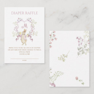 Pink Floral Peter der Rabbit Baby Dusche Winzer Wi Begleitkarte