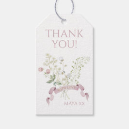 Pink Floral Peter die Rabbit Monogram Babydusche Geschenkanhänger