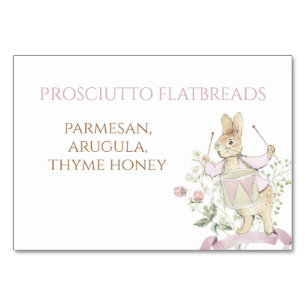 Pink Floral Peter die Rabbit Monogram Babydusche Tischnummer