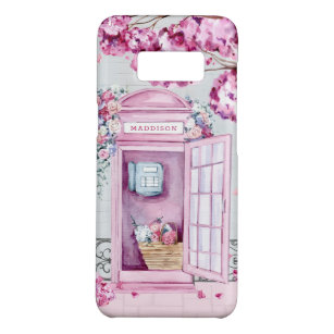 Pink Floral Phone Booth Personalisiert Case-Mate Samsung Galaxy S8 Hülle