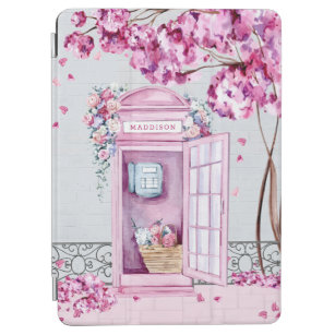 Pink Floral Phone Booth Personalisiert iPad Air Hülle
