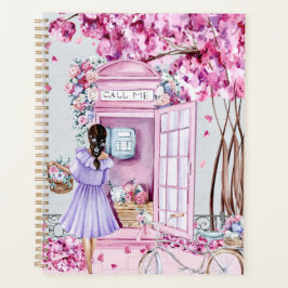 Pink Floral Phone Booth Planer