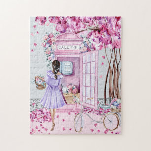 Pink Floral Phone Booth Puzzle