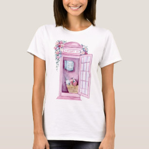 Pink Floral Phone Booth   Süß 16 T-Shirt