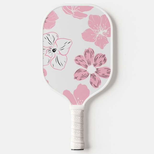 Pink Floral Pickleball Paddle (Vorderseite)