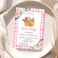 Pink Floral Picnic Basket Picnic Geburtstag